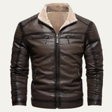 The Grayshire Men’s Vintage Shearling Lined Leather Jacket