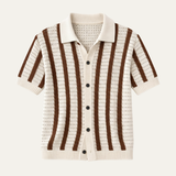 The Bristol Men’s Breathable Striped Knitted Polo Shirt