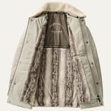 The Lacco Ameno Men’s Fur Lined Quilted Winter Jacket with Sherpa Collar