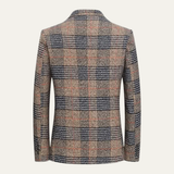 The Monopoli Men’s Slim Fit Check Plaid Tweed Blazer Suit