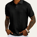 The Ridgebrook Men’s Textured Button-Up Casual Polo Shirt