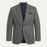 The Gravedona Men’s Office Herringbone Single Breasted Wool Tweed Blazer Jacket