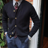 The Venice Men’s Smart Casual Button-Up Knit Ribbed Cardigan