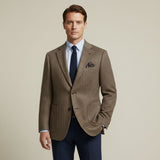 The Gravedona Men’s Office Herringbone Single Breasted Wool Tweed Blazer Jacket