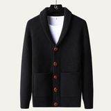 The Parisian Men's Thick Knit Shawl Collar Button-Up Cardigan