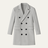 The Arezzo Men's Trendy Wool Double Breasted Long Coat