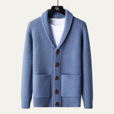 The Parisian Men's Thick Knit Shawl Collar Button-Up Cardigan