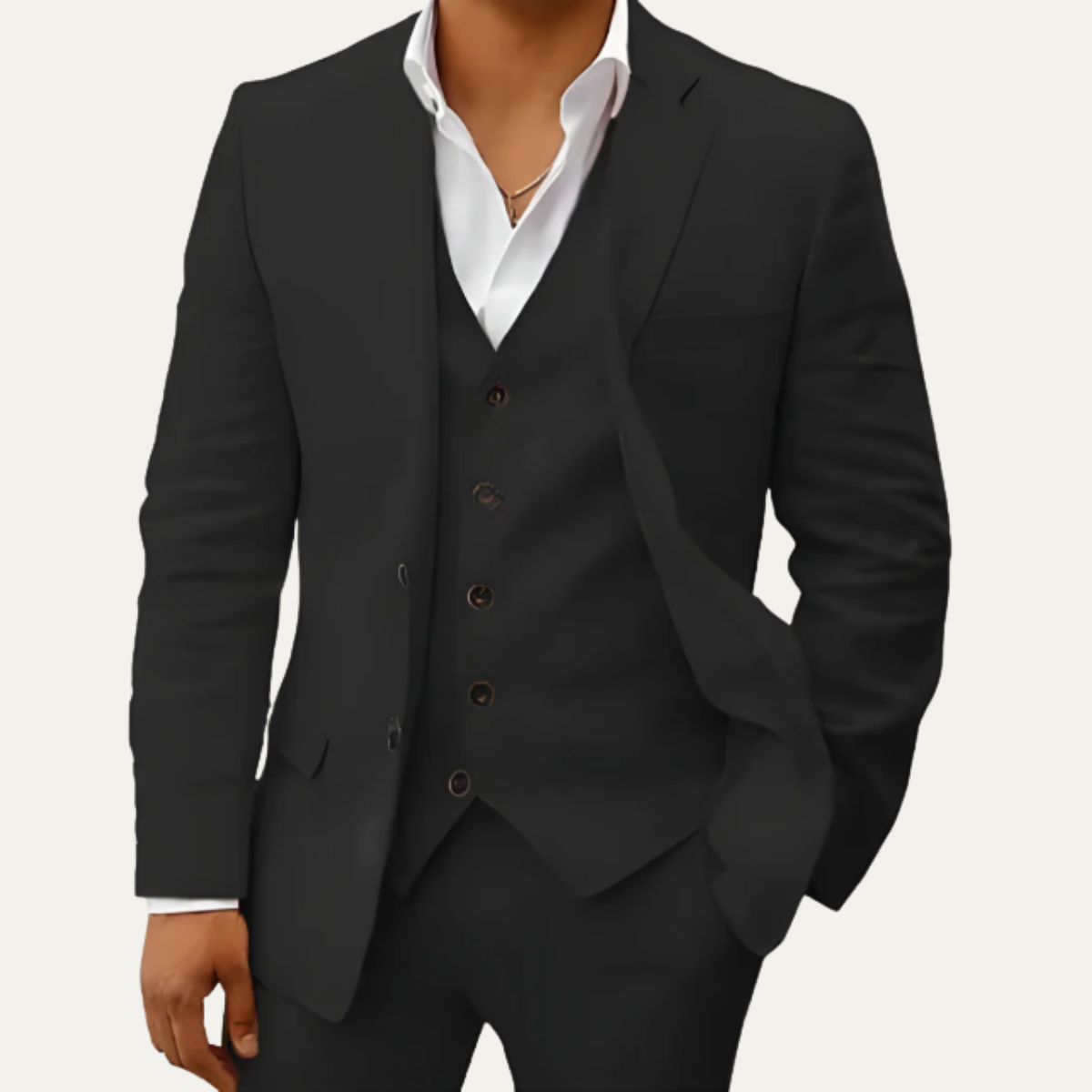 The Oakridge Men’s 3 Piece Fabric Suit – Classic Breathable Summer Set