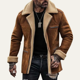 The Sorrento Men’s Vintage Faux Suede Shearling Fleece Jacket