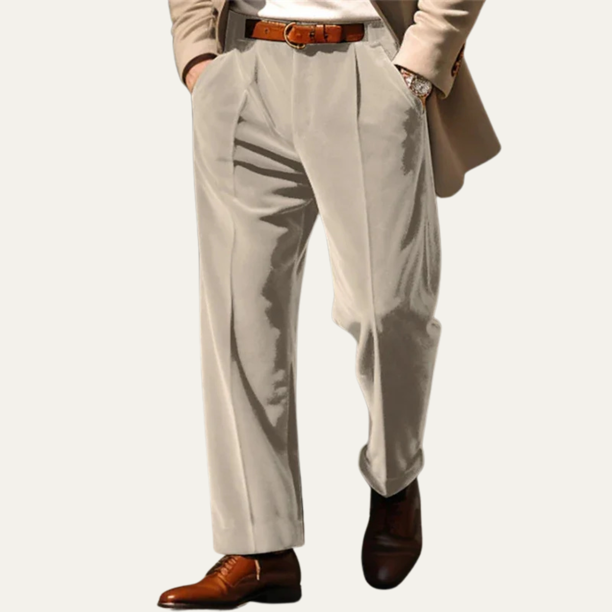 The Garda Porto Men’s Solid Colour Velvet Straight Fit Pants