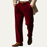 The Garda Porto Men’s Solid Colour Velvet Straight Fit Pants