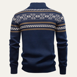 The Procida Men's Vintage Ethnic Collar Knit Zip Up Cardigan
