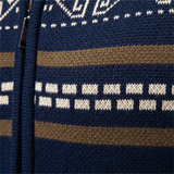 The Procida Men's Vintage Ethnic Collar Knit Zip Up Cardigan