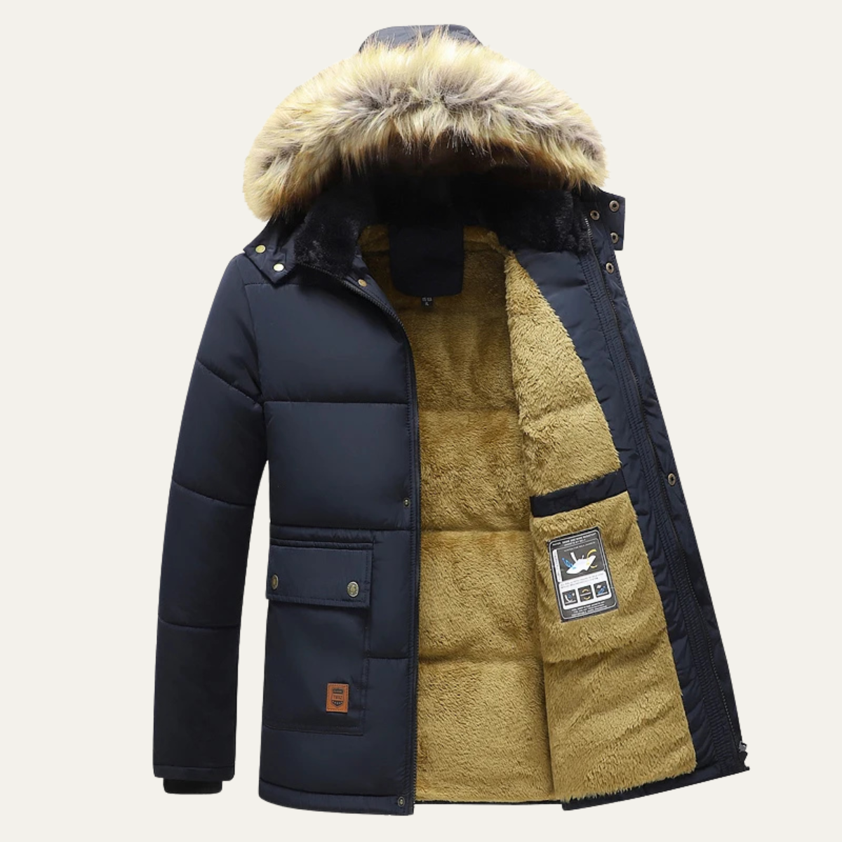 The Napoli Men’s Windproof Fleece Lined Hooded Winter Jacket
