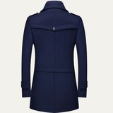 The Siena Men’s Wool Blend Long Trench Coat with Lapel Collar