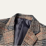 The Monopoli Men’s Slim Fit Check Plaid Tweed Blazer Suit
