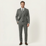 The Norwood Men’s Tweed 3 Piece Suit – Slim Fit Herringbone Jacket, Waistcoat & Trousers