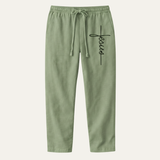The Cedarbrook Men’s Breathable Relaxed Fit Linen Wide Leg Drawstring Pants