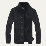 The Athens Men’s Winter Front Button Stand Collar Knit Cardigan
