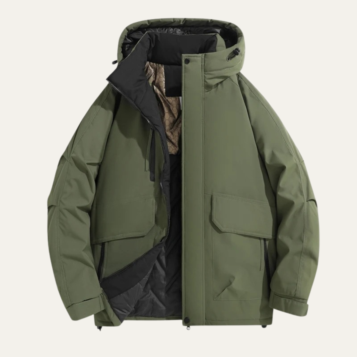 The Urbino Men's Thickened Waterproof Hooded Casual Jacket