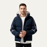 The London Men's  Waterproof Puffer Jacket - Luxury Hooded Winter Coat