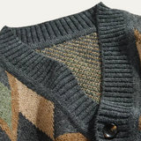 The Redruth Men’s Vintage Geometric Button-Up Cardigan