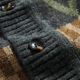 The Redruth Men’s Vintage Geometric Button-Up Cardigan