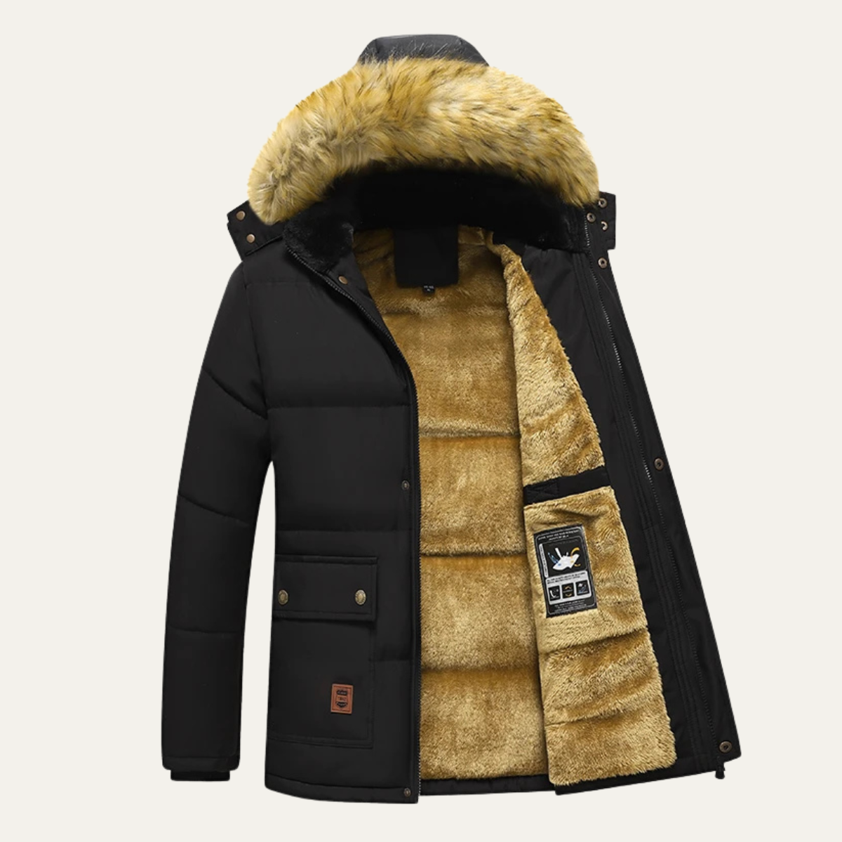 The Napoli Men’s Windproof Fleece Lined Hooded Winter Jacket