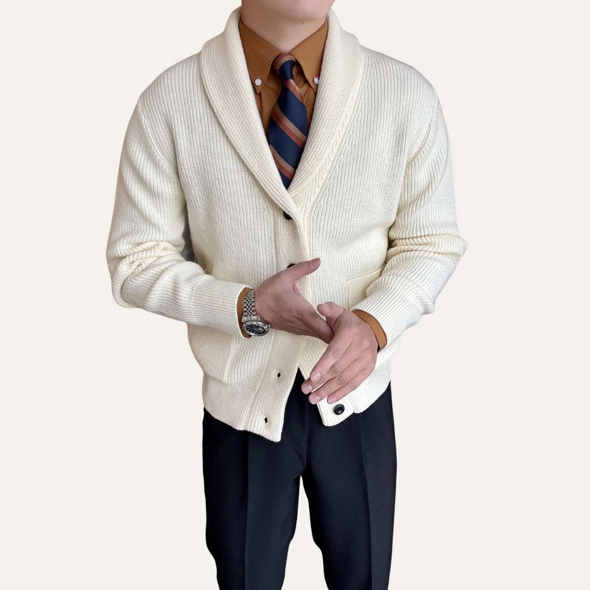 The Montrose Men’s Soft Knit Winter Button-Up Cardigan