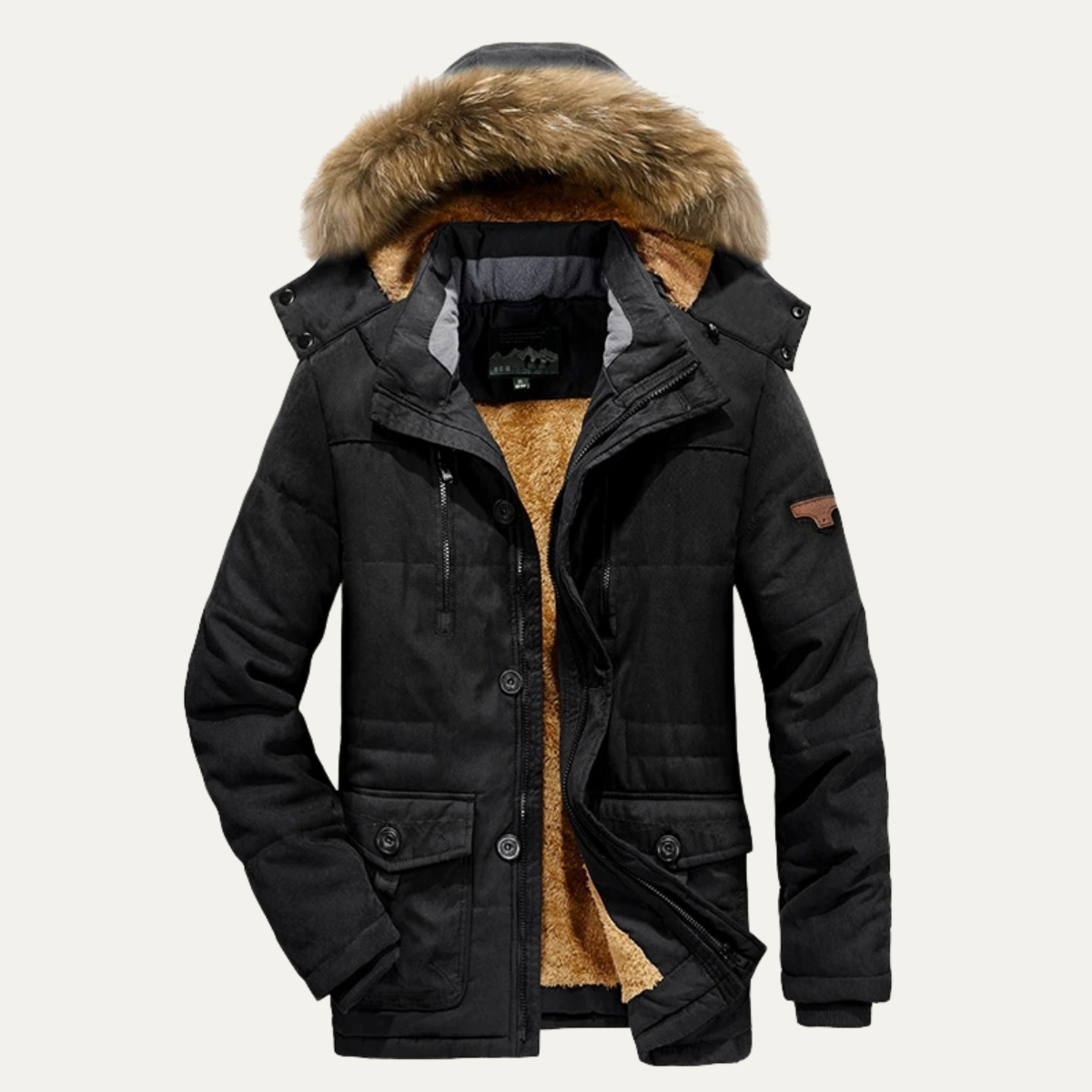 The Pinehurst Men’s Warm Winter Fleece Lined Hooded Parka Jacket