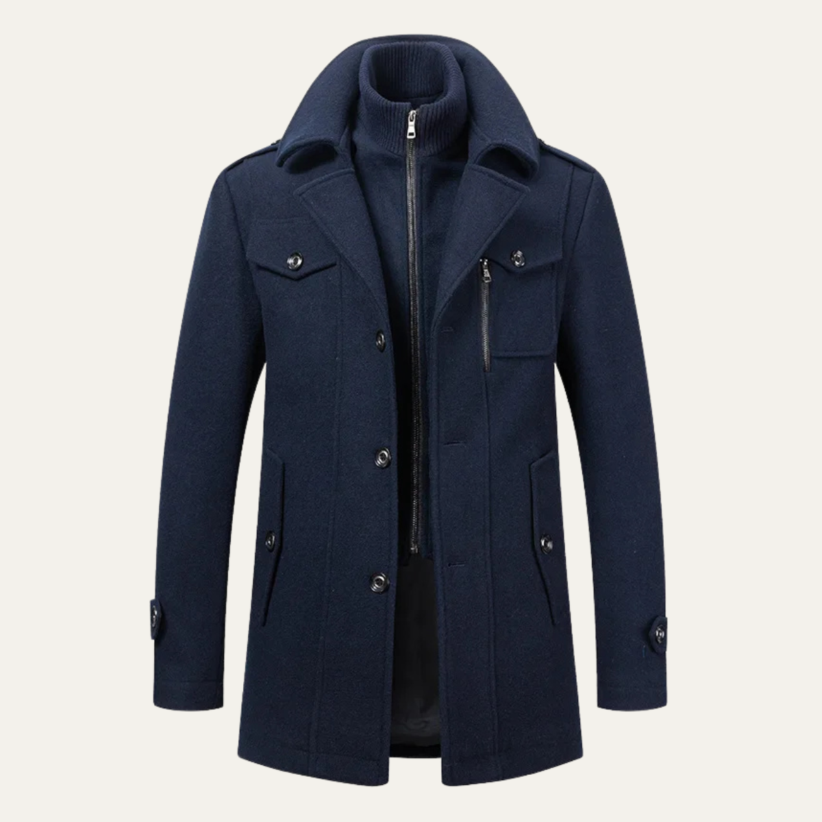 The Edgemont Men’s Double Collar Wool Blend Trench Coat