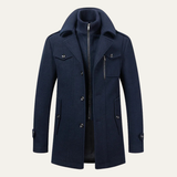 The Edgemont Men’s Double Collar Wool Blend Trench Coat