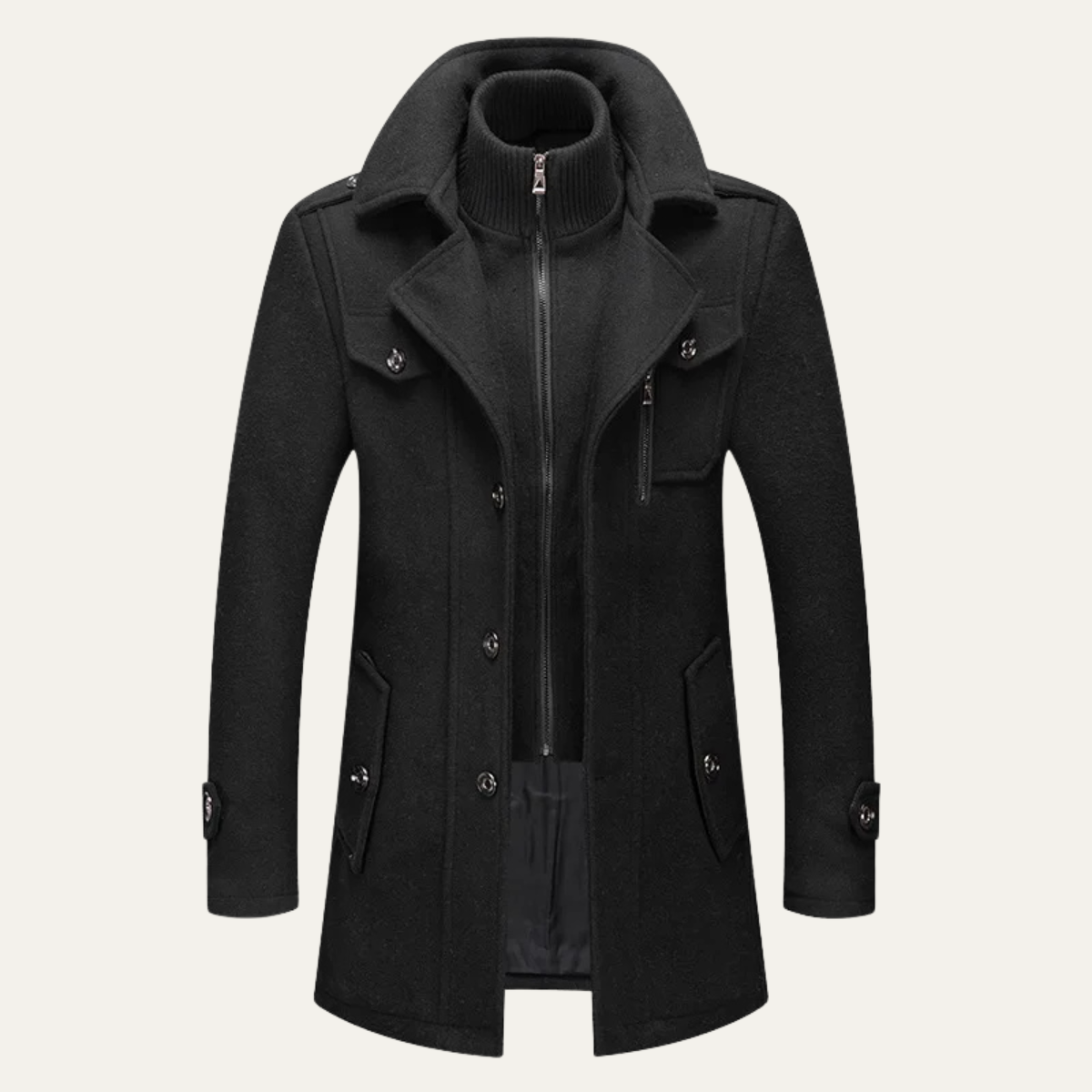 The Edgemont Men’s Double Collar Wool Blend Trench Coat