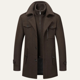 The Edgemont Men’s Double Collar Wool Blend Trench Coat