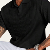The Ridgebrook Men’s Textured Button-Up Casual Polo Shirt