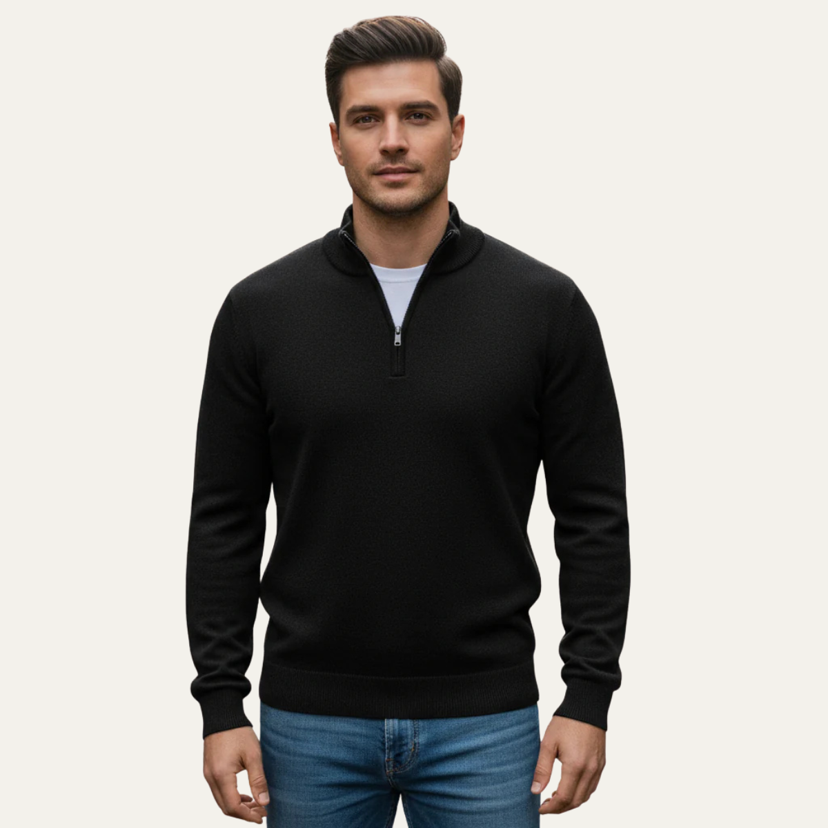 The Carver Men’s Soft Knit Casual Half Zip Cotton Sweater