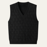 The Alberobello Men’s Warm Textured Knitted V Neck Vest