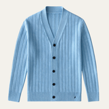 The Venice Men’s Smart Casual Button-Up Knit Ribbed Cardigan