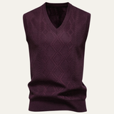 The Canazei Men’s Winter Cable Knitted V Neck Sweater Vest