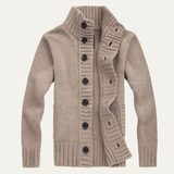 The Athens Men’s Winter Front Button Stand Collar Knit Cardigan