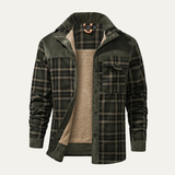 The Orvieto Men’s Stylish Plaid Flannel Jacket with Multi Pocket