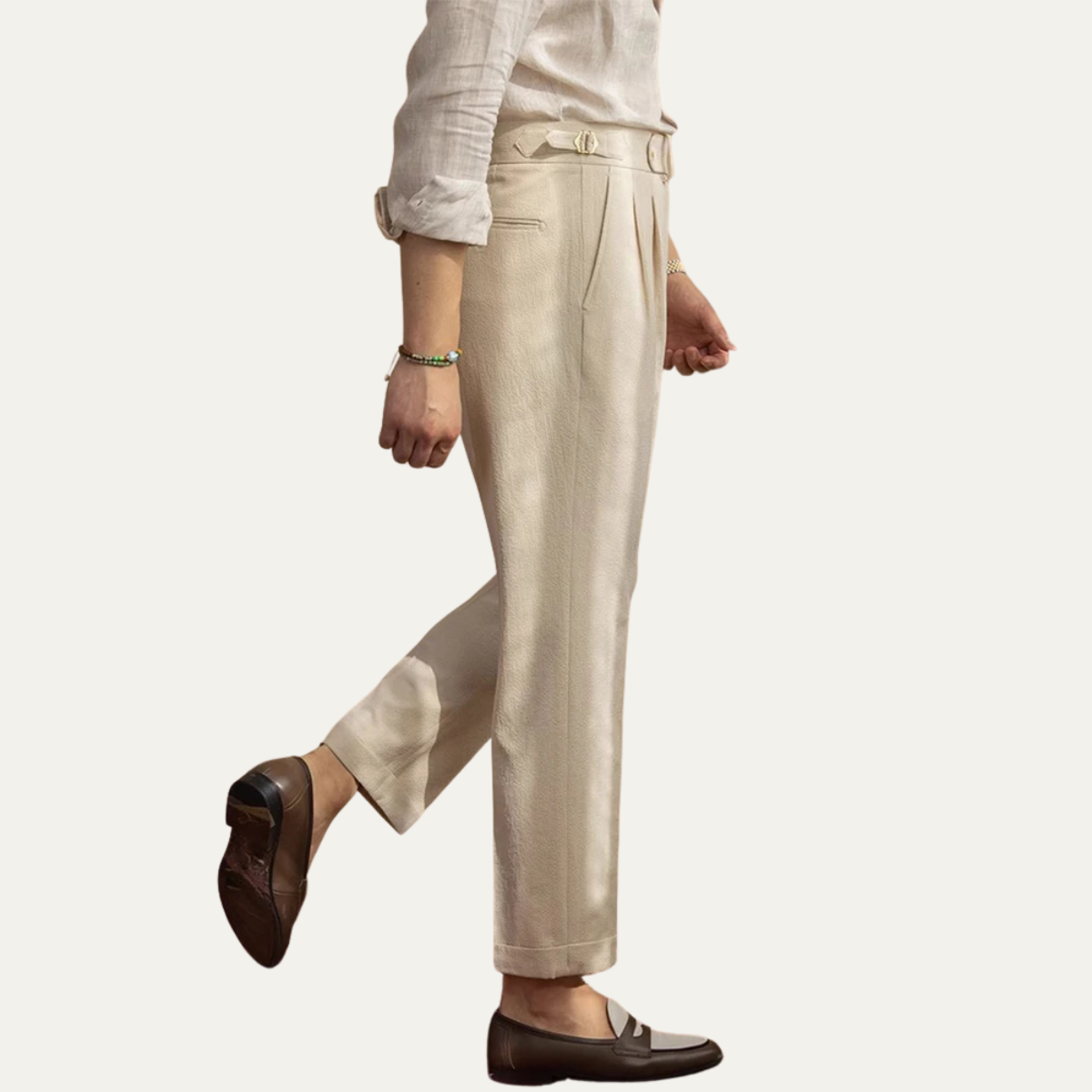 The Riccione Men’s Slim Fit High Waist Pleated Dress Pants
