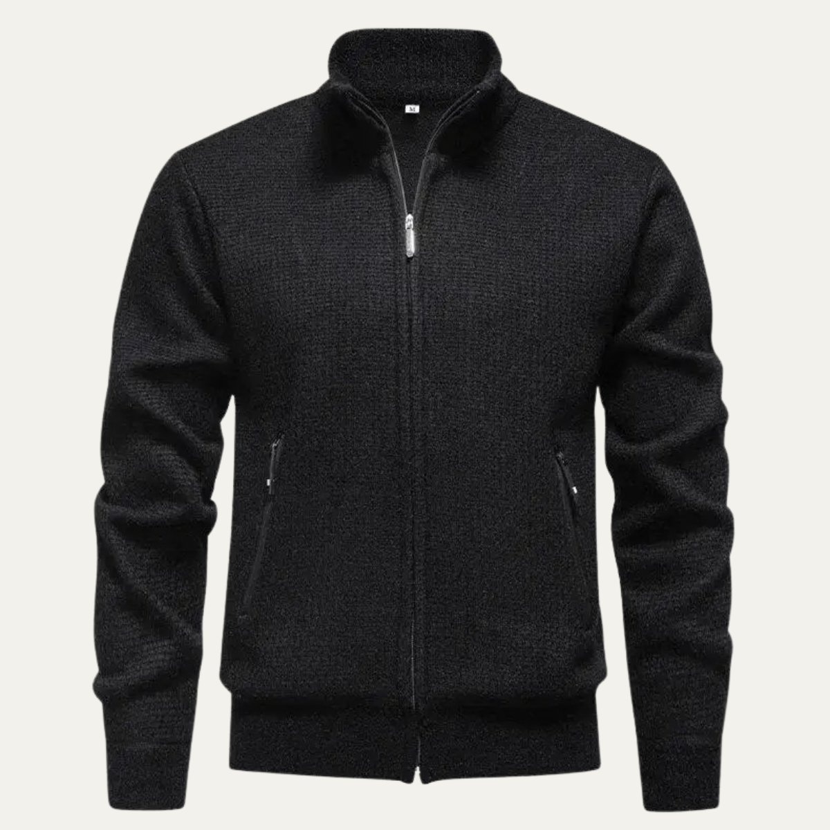The Montefalco Men’s Casual Knitted Stand Collar Zip Cardigan