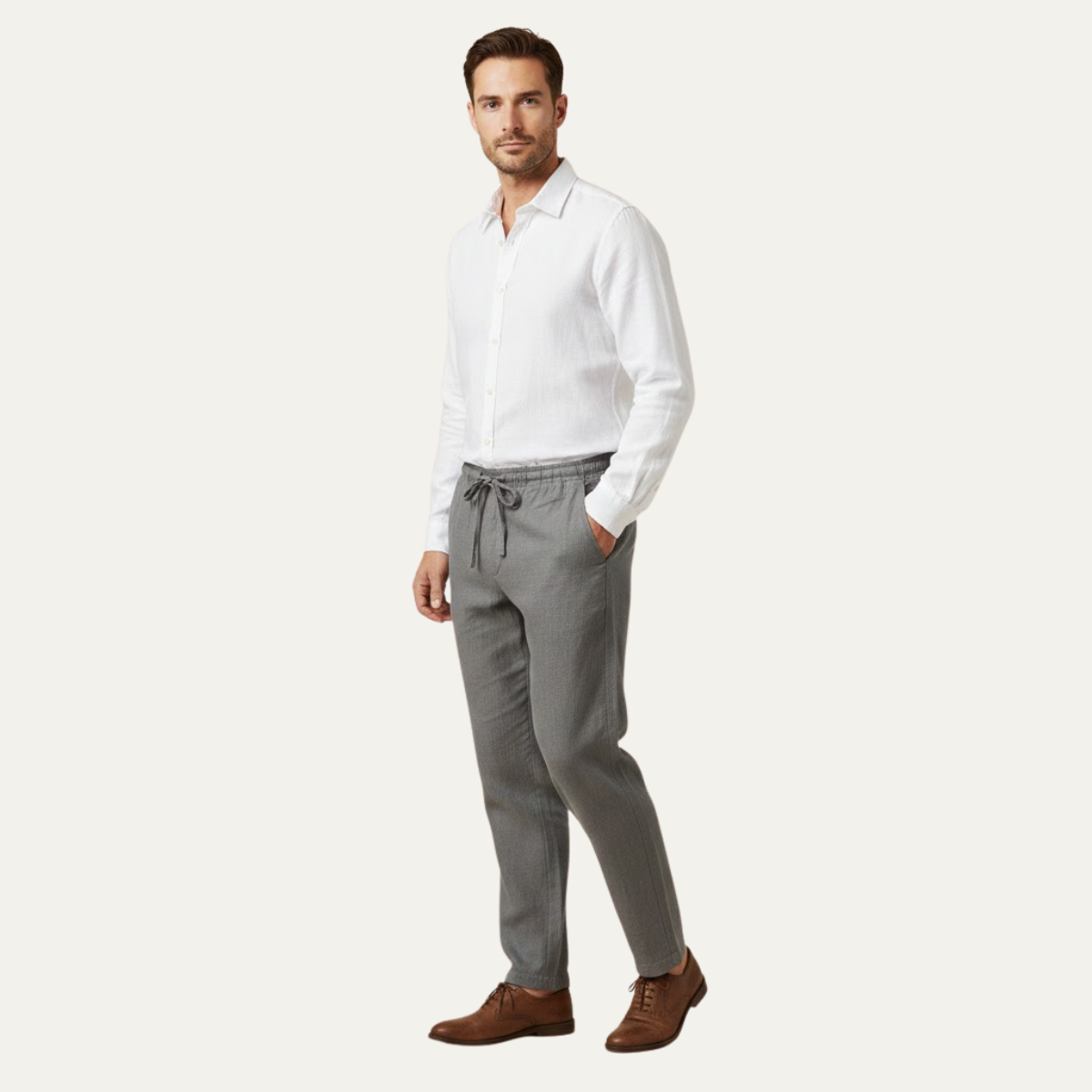 The Meadowwater Men’s Loose Fit Cotton Linen Drawstring Pants