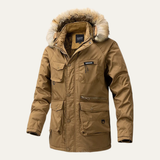 The Sassari Men's Outdoor Hooded Long Down Jacket with Multip Pocket