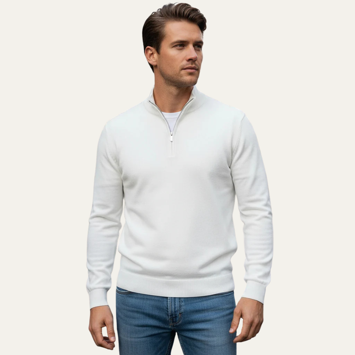 The Carver Men’s Soft Knit Casual Half Zip Cotton Sweater