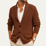 The Oxford Men’s Shawl Collar Knitted Button-Up Cardigan