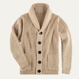 The Bardolino Men's Shawl Collar Knit Button Up Wool Cardigan
