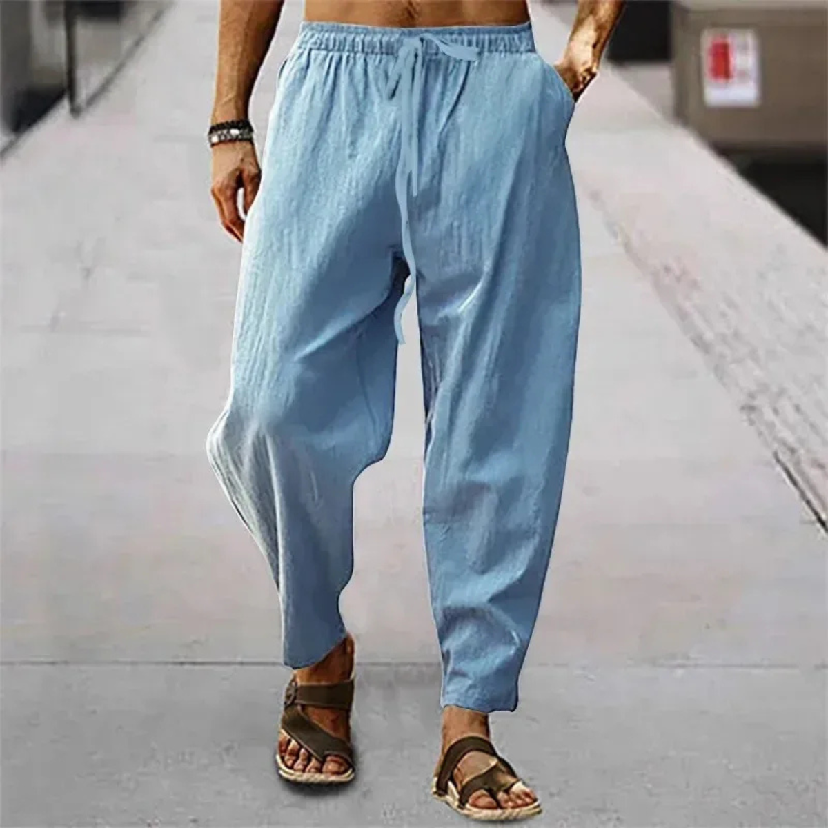 The Maple Ridge Men’s Cotton Linen Wide Leg Pants