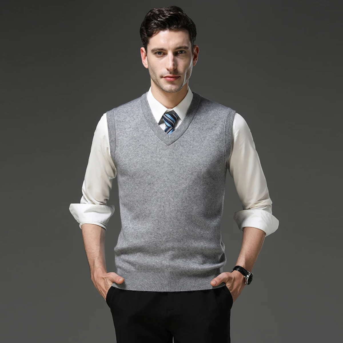 The Castellina Men’s Soft Anti-Pilling V-Neck Knitted Vest